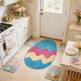 thumbnail image 6 of Homekingdee Easter Egg Shaped Floor Mat - Multicolor Polyester Rug for Easter Home Decoration, Bedroom, Porch, Hallway, Dorm, 6 of 9