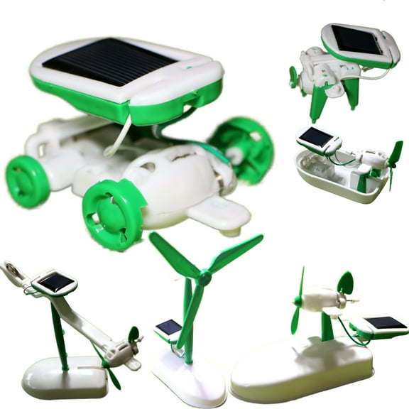 FONGSING Education Solar Robot DIY Building Science Experiment Robot Toys, Green