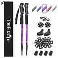 thumbnail image 1 of TheFitLife Bâtons de Randonnée Nordiques - 2 Packs avec Antichoc et Système de Verrouillage Rapide, Télescopique, Pliable, Ultraléger pour la Randonnée, le Camping, l'Alpinisme, la Randonnée, la Marche, le Trekking (Violet), 1 of 10