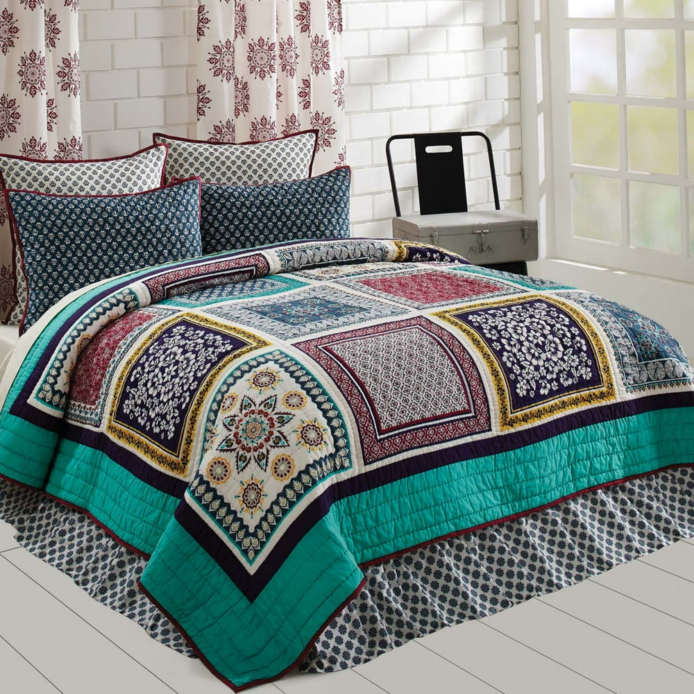 Turquoise Green Boho & Eclectic Bedding Mariposa Cotton PreWashed