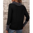 thumbnail image 4 of Sudadera cómoda de manga larga con cuello alto para mujer para invierno otoño oficina negro S, 4 of 6