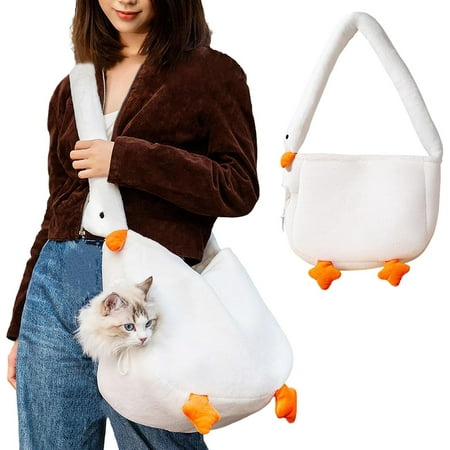 Hgudesign Dog Carrier Sling -Style Carrying Bag with Hole Pet Body Holder Travel Backpack for Medium Kitten Puppy Daily Use Wal White