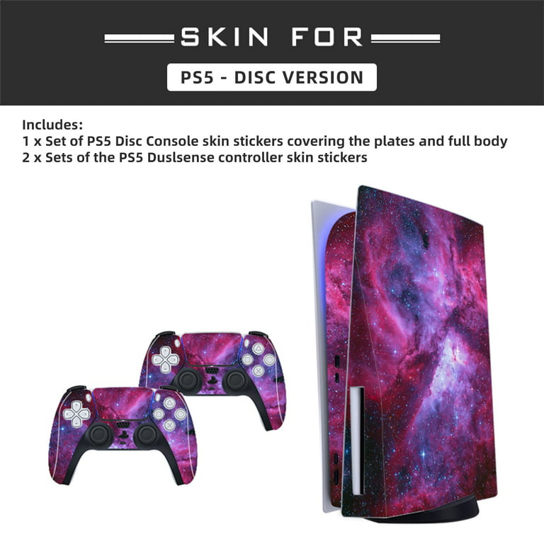 Playstation 5 PS5 Disk Console Skin Vinyl Cover Decal Stickers + 2  Controller Skins Set
