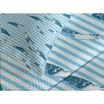 thumbnail image 4 of Ambesonne Striped Quilted Bedspread Set 3 Pcs, Turtle Blue Aquatic, Queen Size, Blue Navy, 4 of 5