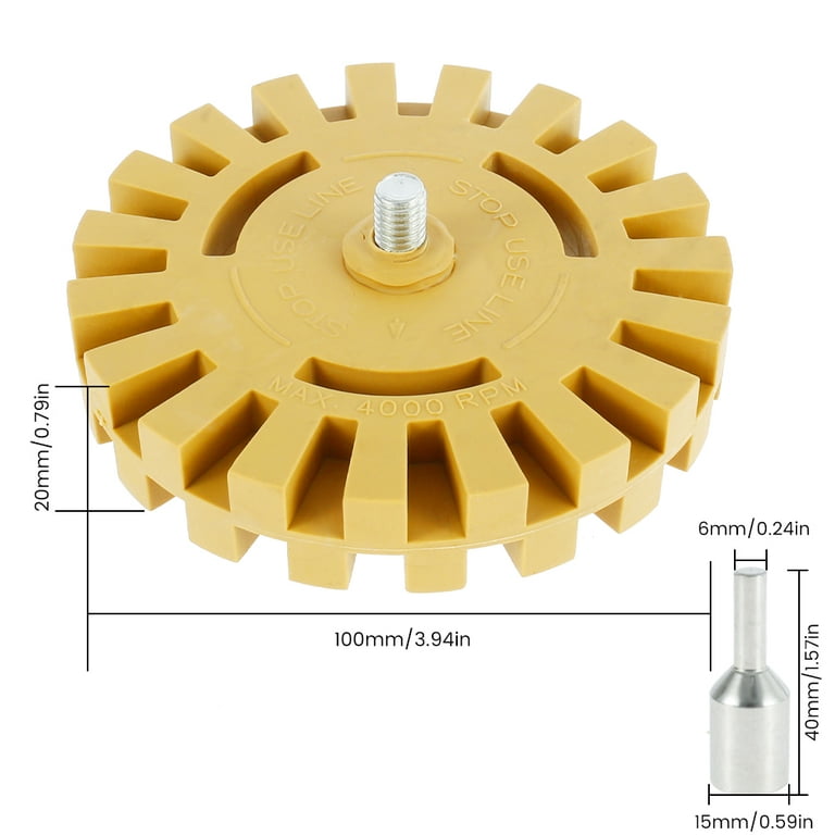 2 Pcs Rounded Decal Remover Eraser Wheel