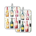thumbnail image 7 of Yayeee Pot Holders Kitchen Heat Resistant with Pocket 7"x9.8" Cotton Oven Cooking Hot Pads, Heart Bottles, 7 of 7