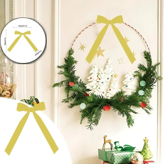 Dvruxg 12-Pack Velvet Christmas Tree Bows – Elegant Festive Holiday Decorations for Trees, Wreaths, Garlands & Gifts – Reusable Plaid Xmas Ribbon Bow Ties