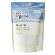 Sky Organics - Epsom Salt Bath Soak - Magnesium Sulfate - Medium-Grain Bath Salts - Body & Foot Soak - Bubble Bath Accessories, Self Care - Bath Products - Vegan, Unscented, All Skin Types - 5 lbs