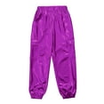 thumbnail image 3 of TiaoBug Kids Boys Girls Glitter Metallic Dance Pants Trousers for Hip Hop Jazz Stage Performance Purple 14, 3 of 7