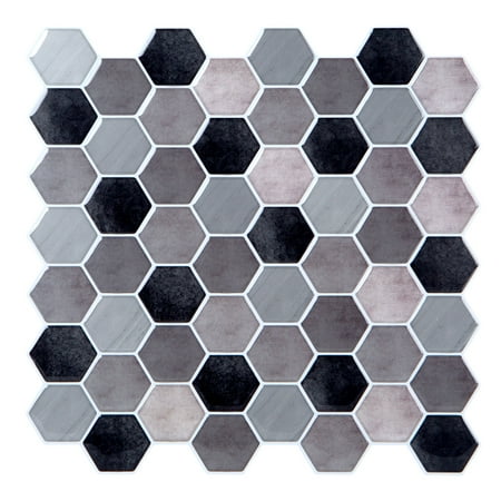 hexagon peel stick tile greys simplify 2x10 inch pack mini