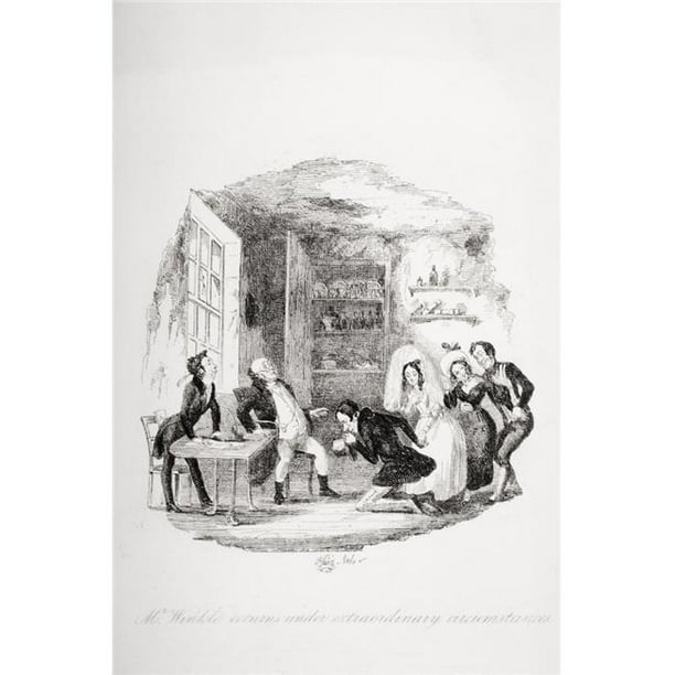 Posterazzi DPI1860232 Mr Winkle Revient dans des Circonstances Extraordinaires Illustration du Roman Charles Dickens les Papiers Pickwick par 1 Impression d'Affiche, 12 x 18