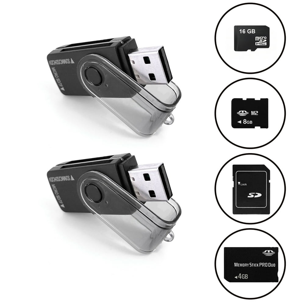 2 Acuvar USB 2.0 SD, MS Pro, MMC, SDHC, MicroSD, DV Card Readers