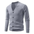 thumbnail image 5 of ZUKMRJPC Men's V Neck Cardigan Sweater Casual Long Sleeve Lightweight Knitted Button Down Sweaters Fall Classic Solid Color Jacket, 5 of 6