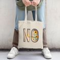 thumbnail image 2 of Stylish Cream Tote Bag with Bold ' NO ' Design & Sunflower Accents - Perfect for Shopping Travel & Parties - Reusable Canvas Bag, 2 of 4