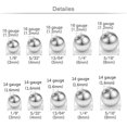 thumbnail image 4 of 10 Pcs/Set Various Sizes Medical Steel External Thread Replacement Pierced Barbell Parts for Body Jewelry, 4 of 7