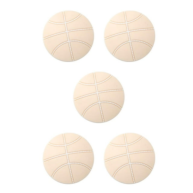 serony 4pcs Mute Door Rear Wall Crash Waterproof Anti-Collision Wall Crash Waterproof Pad Basketball Style 5cm beige 5Set