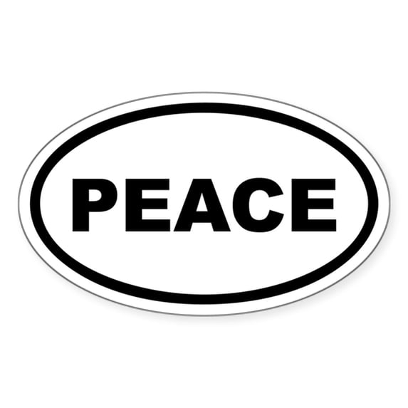 CafePress - PEACE Euro Oval Sticker - Sticker (Oval)