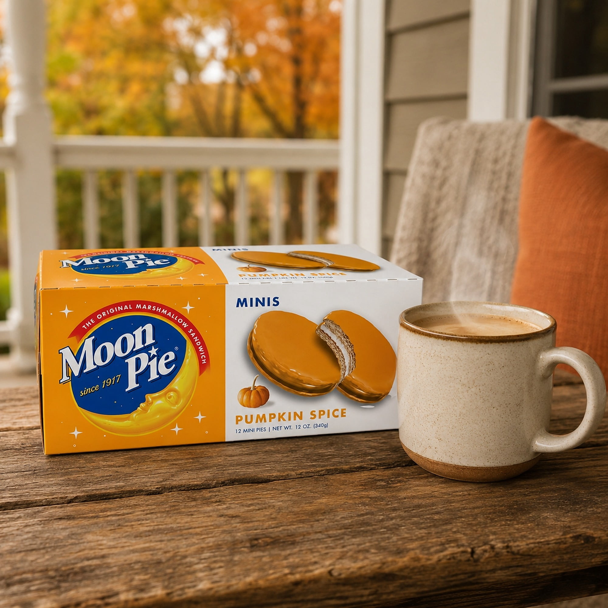 MoonPie Mini Pumpkin Spice Marshmallow Sandwiches, 12 Count, 12 oz – Seasonal Snack Cakes