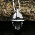 thumbnail image 2 of Titanium Steel Pendant Warrior Helmet Necklace, 2 of 2