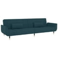 thumbnail image 2 of vidaXL 2-Seater Sofa Bed with Two Pillows Blue Velvet, 2 of 5