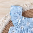 thumbnail image 7 of LIIPEE Girls Outfits Casual Summer Floral Printed Sleeveless Square Neck Ruffle Tops Shorts Two Piece Set Toddler Baby Cute Comfortable Breathable Soft Daily Clothes,Blue,3-6 Months, 7 of 7