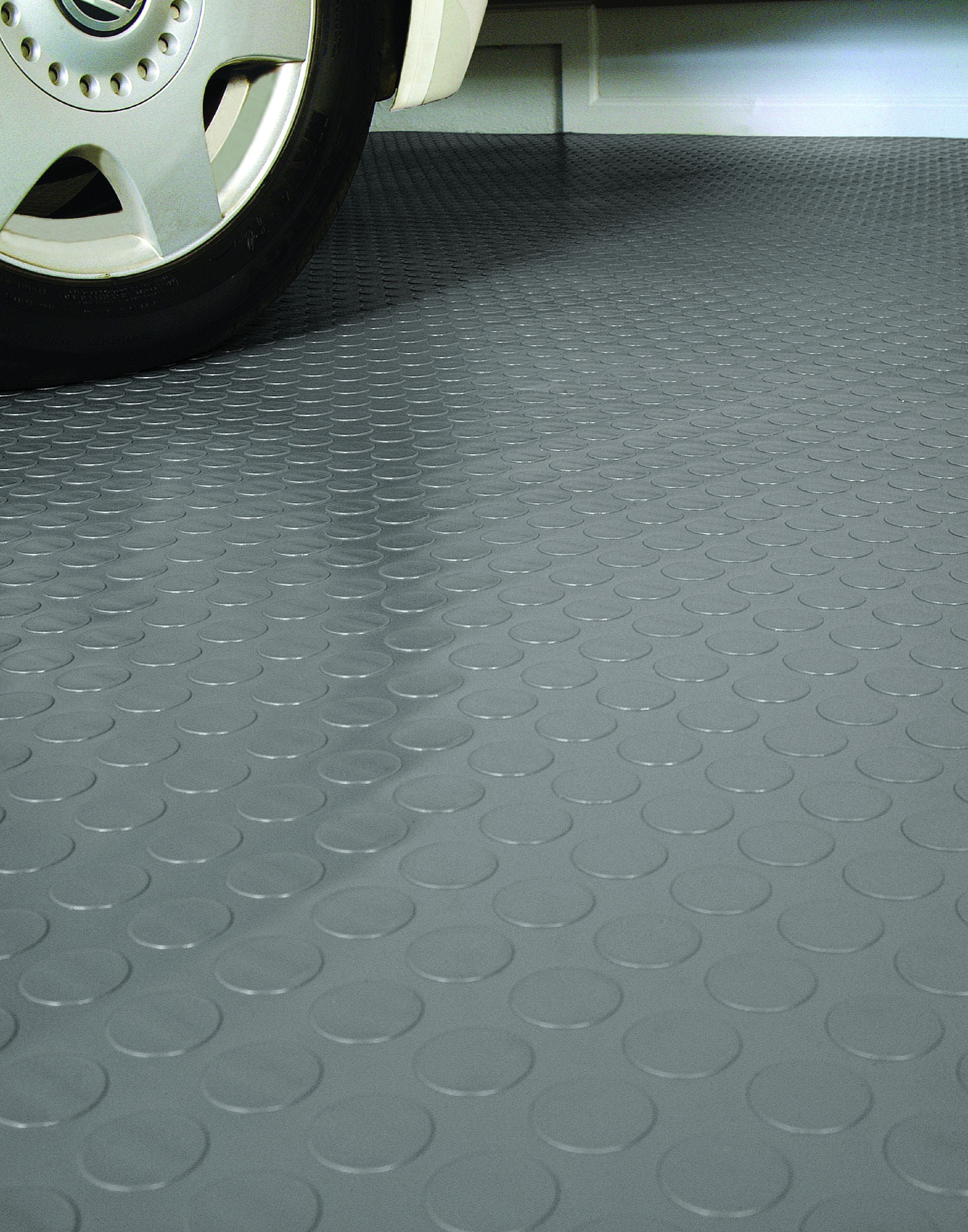 GFloor 75 Mil Coin 10'x24' Slate Grey Parking Pad Garage Flooring
