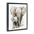 thumbnail image 3 of Stupell Industries Elephant Baby with Mother Black Framed Floater Canvas Wall Art design by Ramona Murdock, 21 x 17, 3 of 9