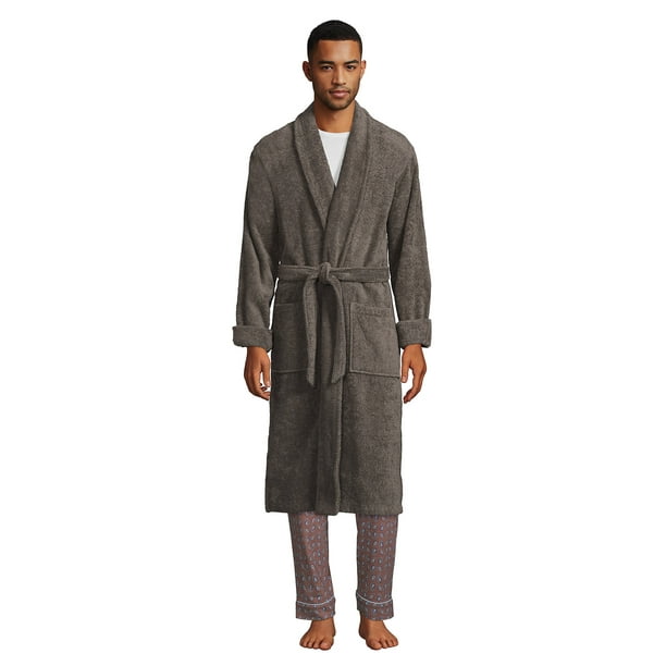 Lands' End Men's Calf Length Turkish Terry Robe