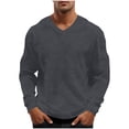 thumbnail image 2 of UQJfacai Mens Waffle Shirts V Neck Long Sleeve Shirt Loose Fit Casual T-Shirt Stretch Athletic Workout Gym Pullover Tops XXXXXL, 2 of 9