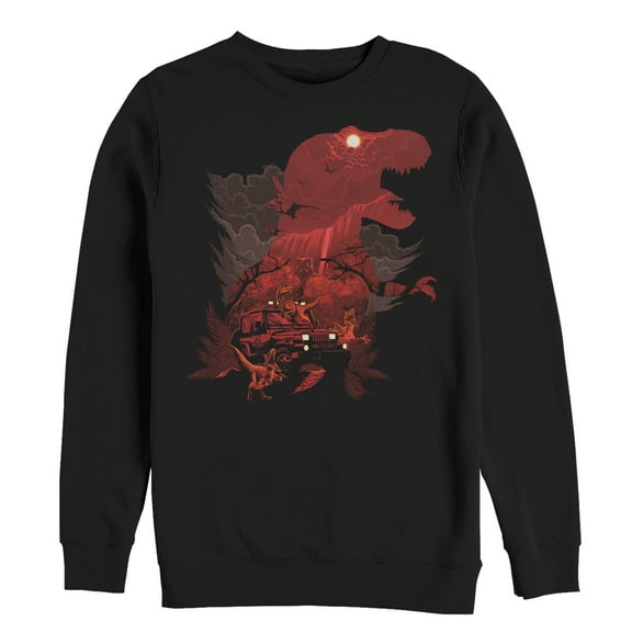 Men's Jurassic Park T. Rex Silhouette  Sweatshirt Black 3X Large