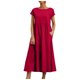 thumbnail image 1 of Vestido informal de lino sin mangas para mujer con bolsillos - Vestido midi de verano holgado con cuello redondo, 1 of 6
