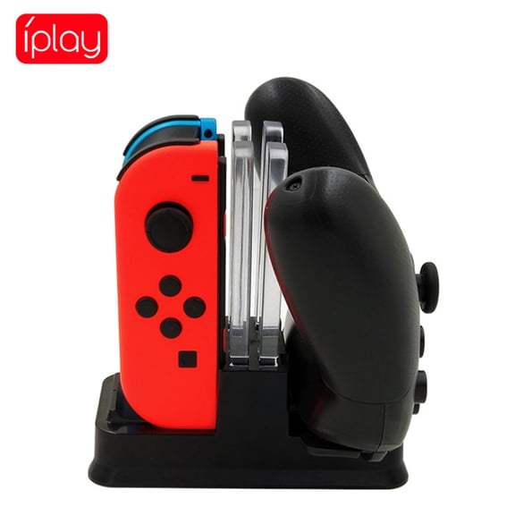 IPlay Switch 6-Port Charging Station - 4 Joy-Con   2 Pro Controller Fast Charger with LED Light Column, Compatible with Switch/OLED, Space-Saving Design | Switch Accessories