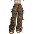 thumbnail image 2 of Women'S Loose Sweatpants Elastic Waist Casual Wide Leg Pants with Pockets Y2K Travel Pants Leopard Print L, 2 of 9
