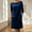 Blue, variant on Women Velvet Dresses 3/4 Sleeve Shirt Dress Vintage Velvet Solid Color Crewneck Midi Tunic Dress Casual Fall Outfits with Pockets