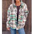 thumbnail image 4 of Women's Green Plaid Shacket with Pocket, 4 of 5