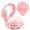 Pink, variant on OPALESQUE Metallic Shinning Finish Foldable Travel Hair Brushes with Mirror Shell Shape Portable Folding Pocket Hairbrush Mini Hair Comb Purse Compact Size(blue)