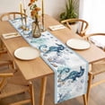 thumbnail image 3 of Coastal Seahorse Table Runner - 120 Inch Long, Kitchen Dining Table Runner Dresser Scarves, Nautical Starfish Shell Seaweed Anchor Farmhouse Decor for Coffee Tables Wedding Party Banquet, 3 of 8