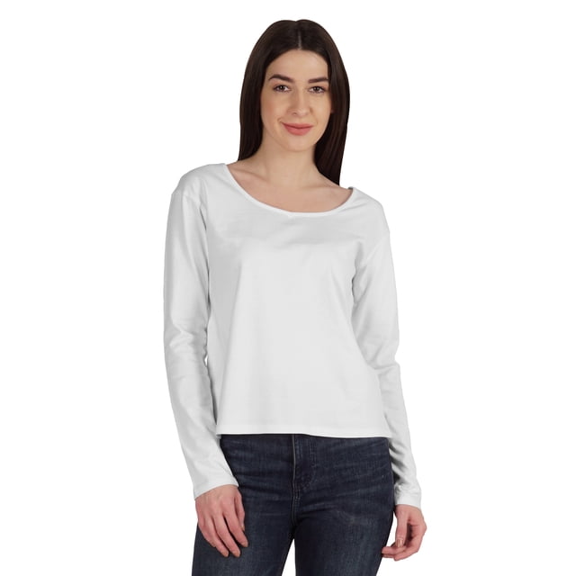 Inkmeso T-Shirt en Coton à Manches Longues Style de Rue Col Rond pour Femmes
