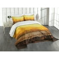 thumbnail image 3 of Ambesonne Fall Quilted Bedspread Set 3 Pcs, Empty Tabletop and Wheat, Queen Size, Brown Orange Yellow, 3 of 5