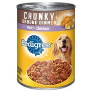 Pedigree Chunky Ground Dinner With Chicken Canned Dog Food 13.2 Ounces
