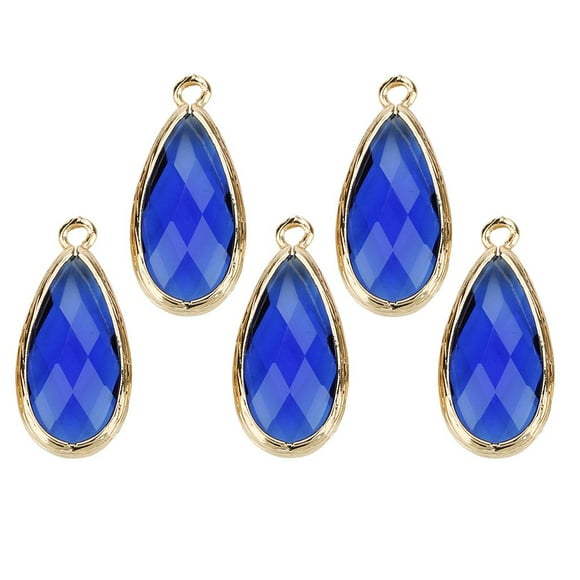 simhoa 5 Ensembles Pendentifs Perles en Verre Cristal Fait Main Bijoux Bleu