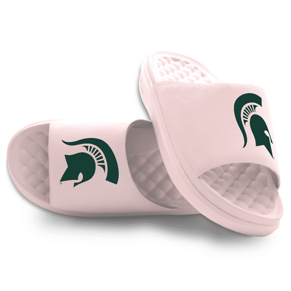 Youth ISlide Pink Michigan State Spartans Primary Motive Slide Sandals