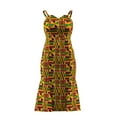 thumbnail image 2 of Bintarealwax African Print Dress for Women Sleeveless Sexy Spaghetti Strap Bodycon Midi Dresses Cocktail Party Summer, 2 of 5