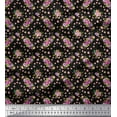 thumbnail image 1 of Soimoi Black Cotton Duck Fabric Rose & Floral Decor Fabric Printed 1 Yard 44 Inch Wide, 1 of 3