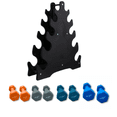 thumbnail image 1 of HAJEX Neoprene Dumbbells Set with Rack - Pairs of 8, 10, 12, 15 LB, 1 of 5