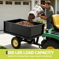 thumbnail image 3 of Garvee 500 LB Heavy Duty ATV Dump Cart Tow Behind Garden Trailer with 2 Wheels for Tractor Mower UTV & Yard Work, 3 of 7
