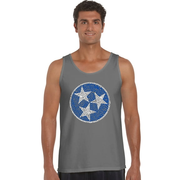LA Pop Art Men's Word Art Tank Top - Tennessee Tristar