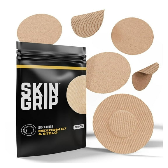 Adhesive Patches Compatible with Dexcom G7 & Stelo CGM – Waterproof & Sweatproof Cover for Continuous Glucose Monitor Sensor, Stays Secure for 10-15 Days – 20 Pack, Tan