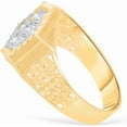 thumbnail image 4 of Floreo 10k Yellow Gold 15mm Hexagon CZ Openwork Flower Men's Ring, Sizes 5 - 13, 4 of 6