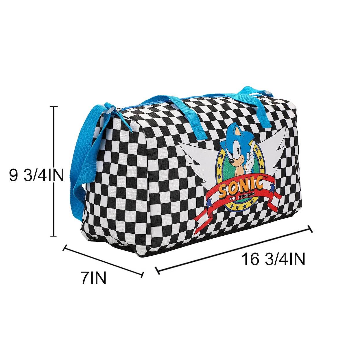 Sonic The Hedgehog Classic 5-Pc Duffle Bag Utility Case Water Bottle Key Chain and Carabiner